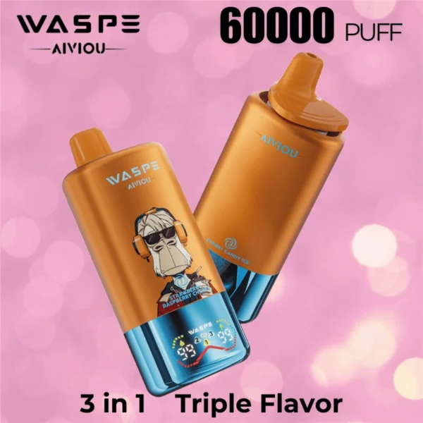Waspe 60000 Puffs Triple Saveurs 3 en 1 Vape Jetable