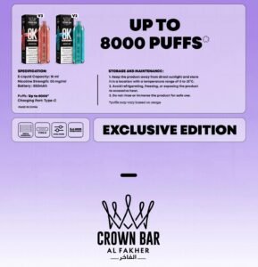 Al Fakher Kristal 8k V2 Wegwerp Vapes