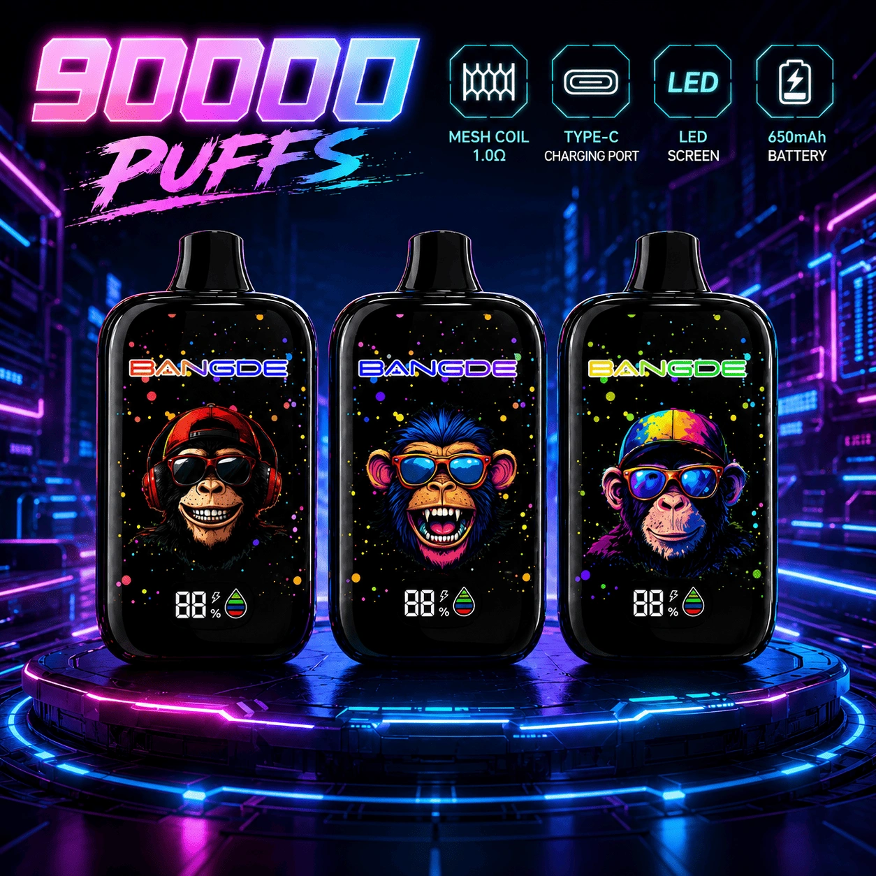Bang DE 90000 Puffs Disposable Vape Rechargeable Smart Display 90K Vape Low Wholesale Price - Image 3