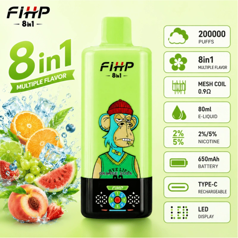 FIHP 200K 8 in 1 Muti Flavor Disposable Vape 200000 Puffs High Quality