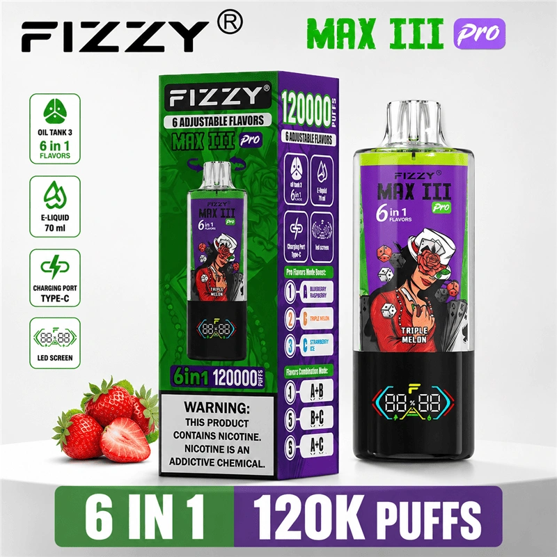 Fizzy MAX III Pro 120K 6 in 1 120000 Puff Disposable Vape