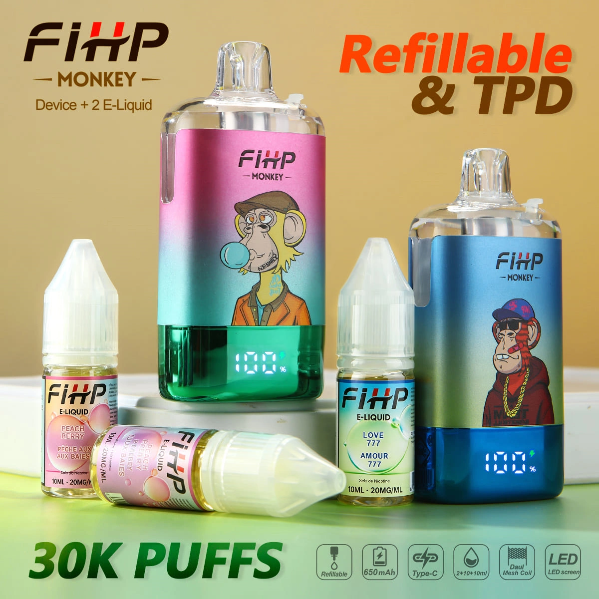 FIHP Monkey 30K 30000 Puffs TPD Disposable Vape